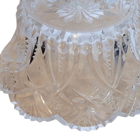 Vintage Crystal Bowl JG Durand Cristal France Stars Pattern Heavy 9 Inches - Picture 6 of 9